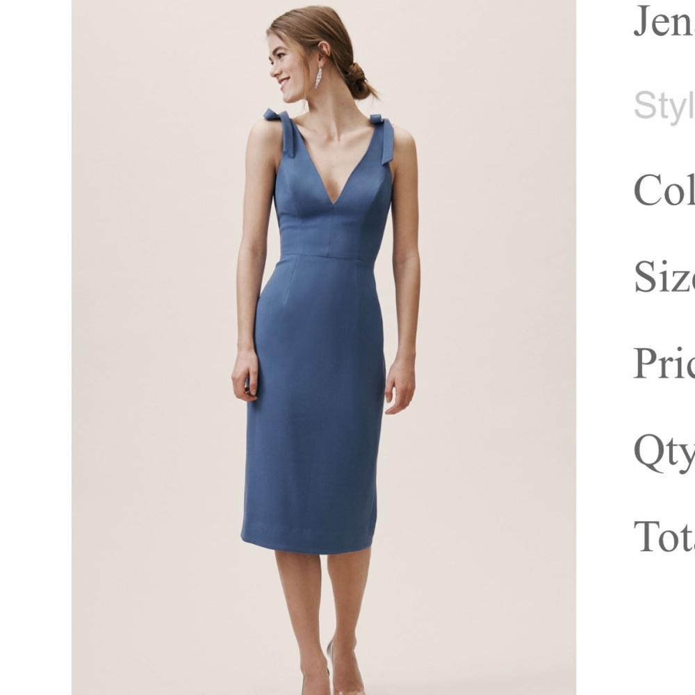 BHLDN Dress the Population Lita Tie Cocktail Dress